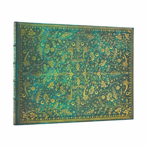 Emerald Flower Lined Guest Book