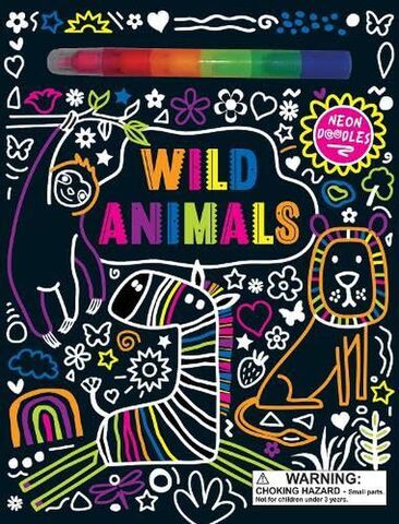 Wild Animals Neon Doodles
