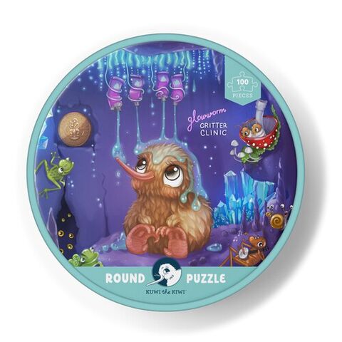 Kuwi The Kiwi Glowworm Glitter Critter Round Puzzle